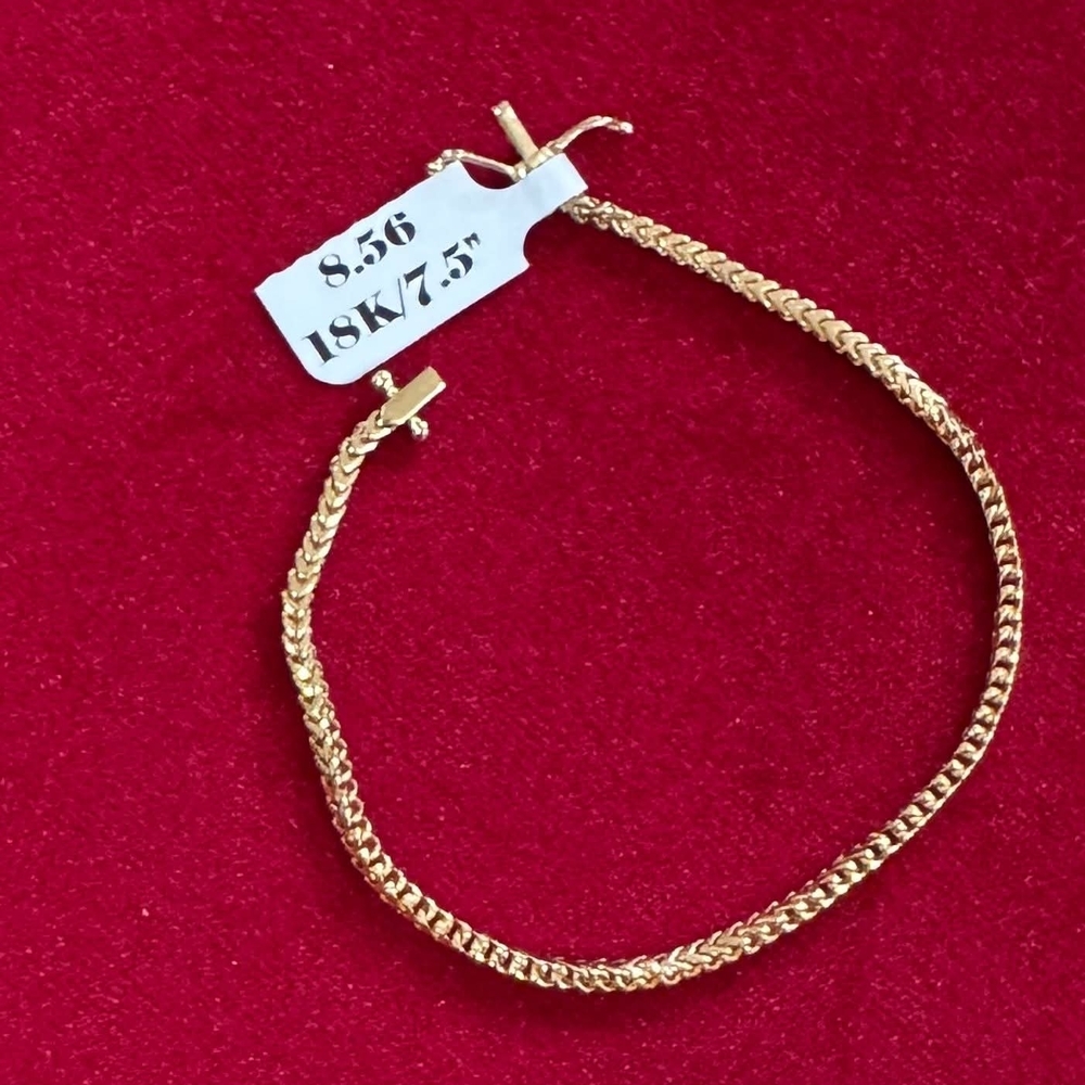 18K Real Dubai Solid Gold - Foxtail Chain Bracelet